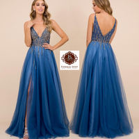Beaded Tulle Gown N324