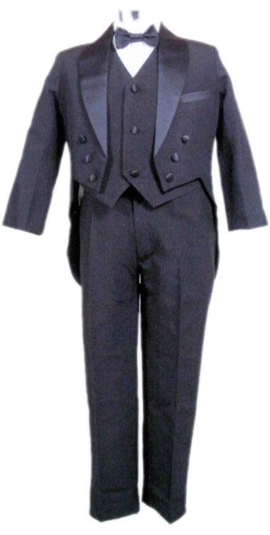 Infant & Children Tux w/Vest & Tails IT2 Blk