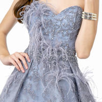 Feather Accened Ball Gown G1834