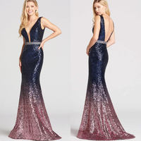 Sequin Ombre Gala Gown MN1211