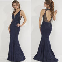 Beaded Open Back Gala Gown H275