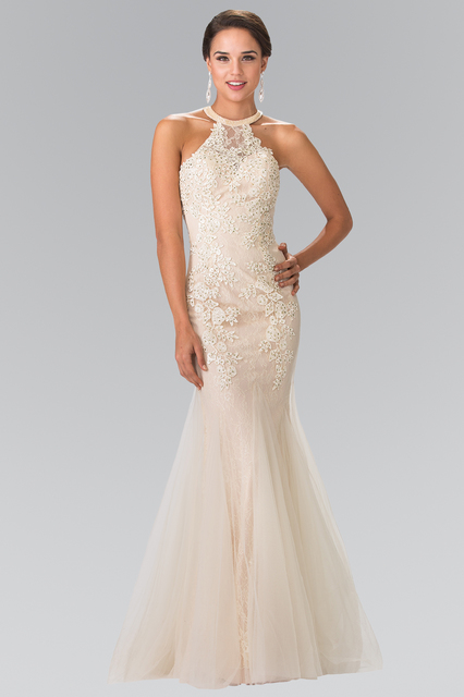 Lace Halter Gown GL2243