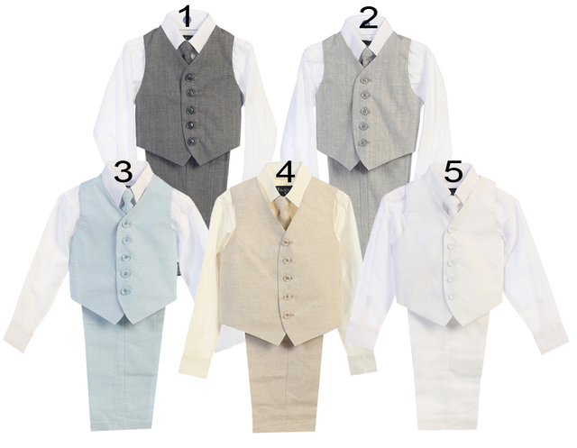 Boys Linen Vest Set, F24