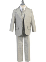 Boys Linen Suit, Light Grey, CS15