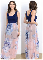 Floral Open Back Maxi, G2430
