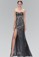 Ruched Sequined Gown, GL102