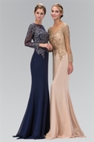 Beaded Illusion Gown GL1368