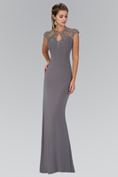Beaded keyhole gown, GL2058